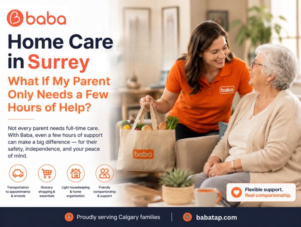 Home Care in Surrey: What If My Parent Only Needs a Few Hours of Help?