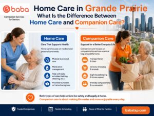 Home Care in Grande Prairie: What Is the Difference Between Home Care and Companion Care?